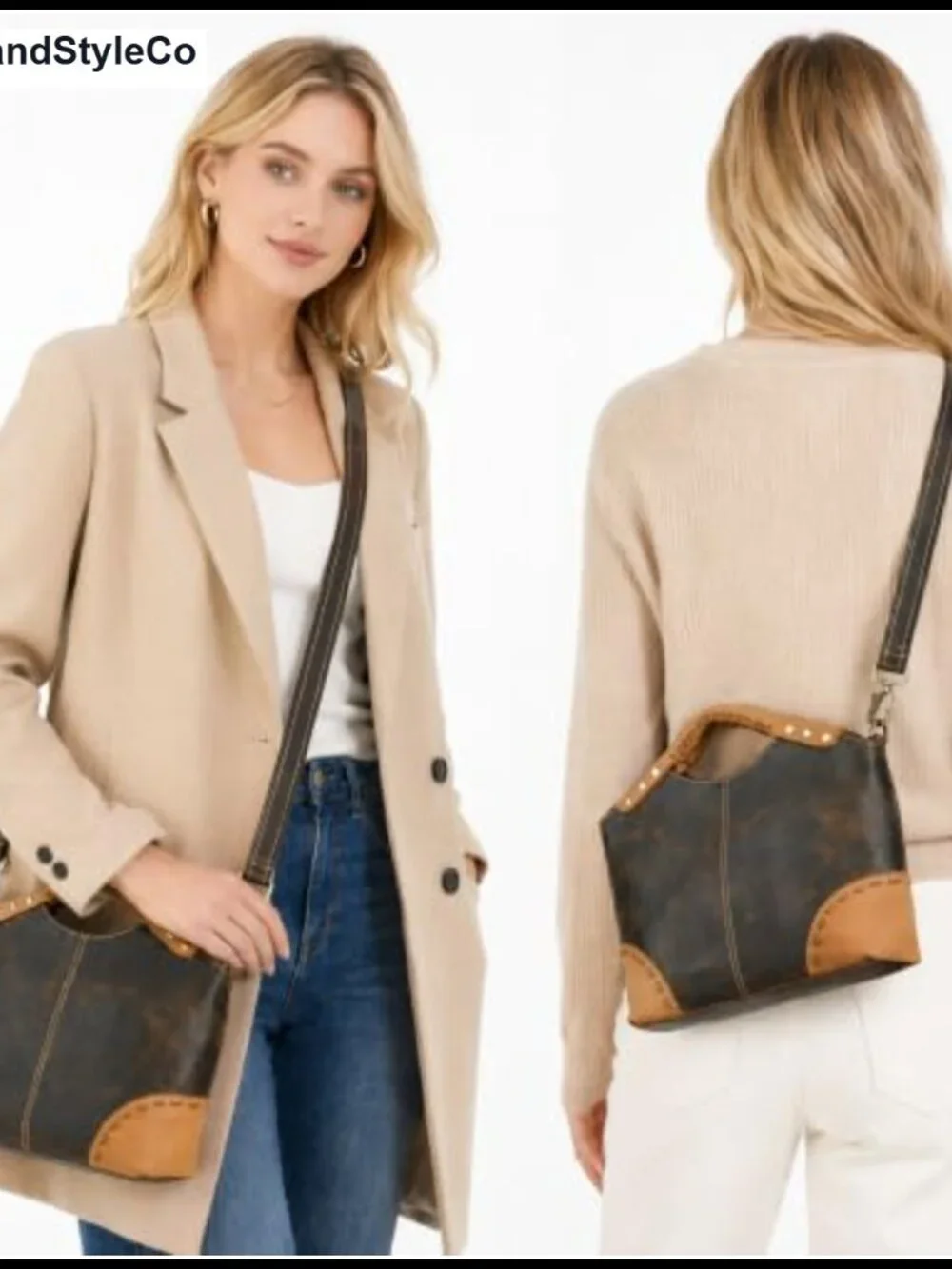 Genuine Crazy Horse Leather Satchel Crossbody Handbag Top-Handle Shoulder Bag